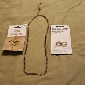 God and Goddes rings and necklace new with tags